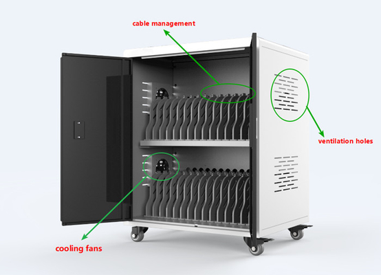 Anheli 2 Shelves Chromebook محطة عربة شحن لـ Classroom CCC