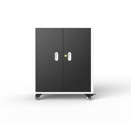 30 منفذًا خزانة شحن الكمبيوتر المحمول مع 4 عجلات وفرامل 720 * 530 * 940mm الأبعاد 70kg الوزن علبة شحن