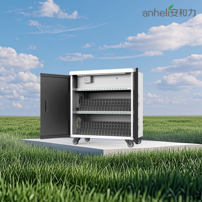 عربة شحن للكمبيوتر اللوحي الذكي بـ 36 منفذًا مع نظام حماية أمن 8S ومراوح تبريد