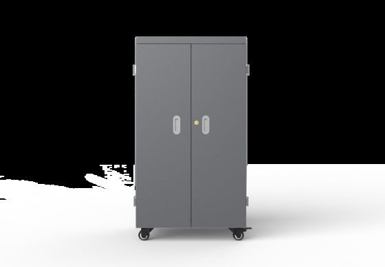 خزانة شحن الأجهزة اللوحية بـ 64 منفذًا مع نظام حماية أمني 8S وهيكل من الصفيح المجلفن